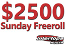 $2,500 Freeroll at Intertops on Sunday