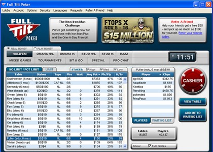Full Tilt Lobby