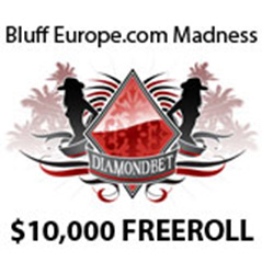 Menos de una semana para el freeroll de $10.000 ofrecido por Bluff Europe y Diamondbet